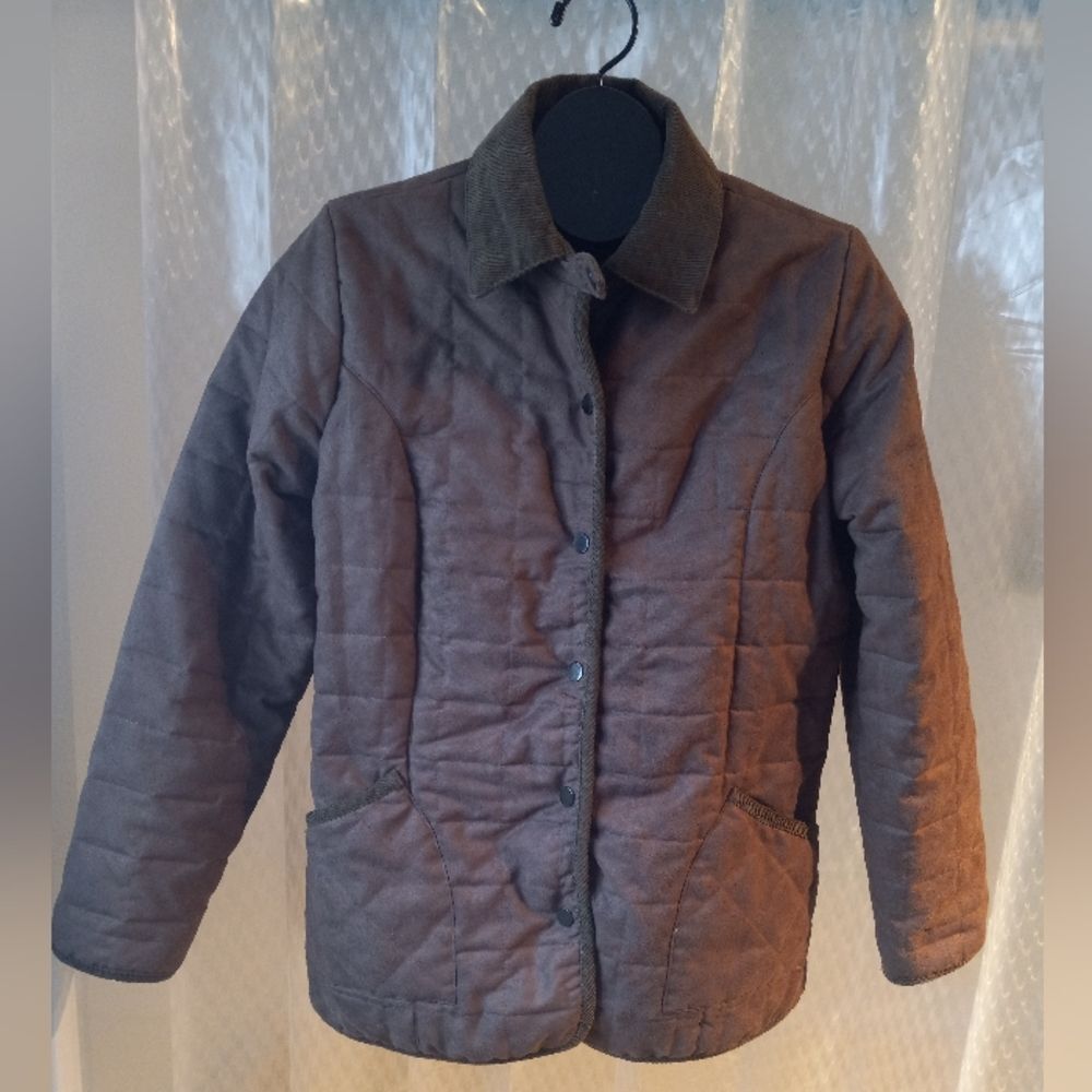 Charter Club Jacket Womens Dark Brown "Suede" Quilted Size M